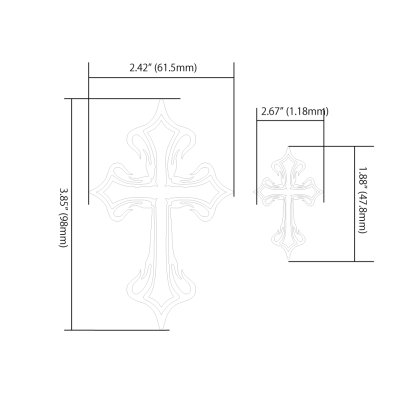 画像6: メタリック タトゥー・クロス 大小SET