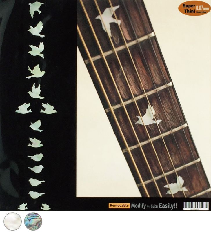 Dove 鳩 アコースティックギターに ギターや楽器に貼るインレイステッカー Dove 鳩 アコースティックギターに ギターや楽器に貼るインレイステッカー