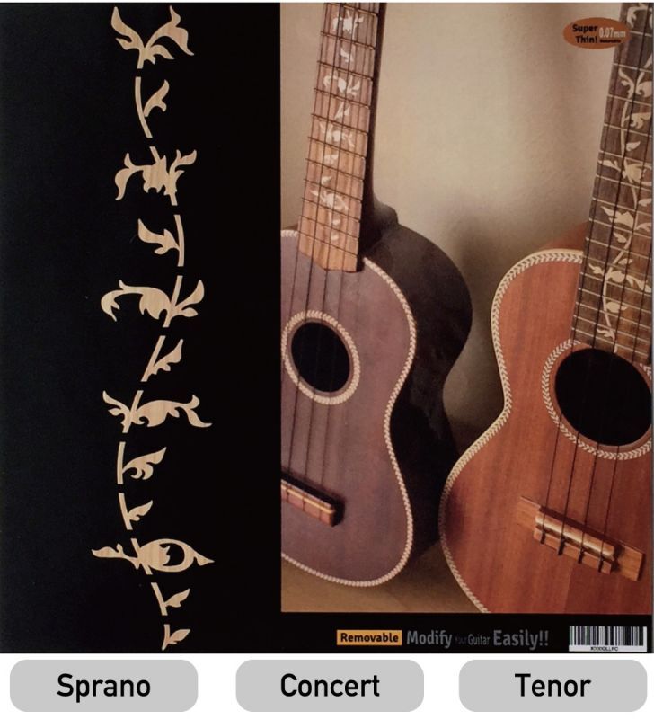 ツリー・オブ・ライフ(Woody-木目調) /ウクレレ ギターやウクレレ 楽器に貼るインレイステッカー