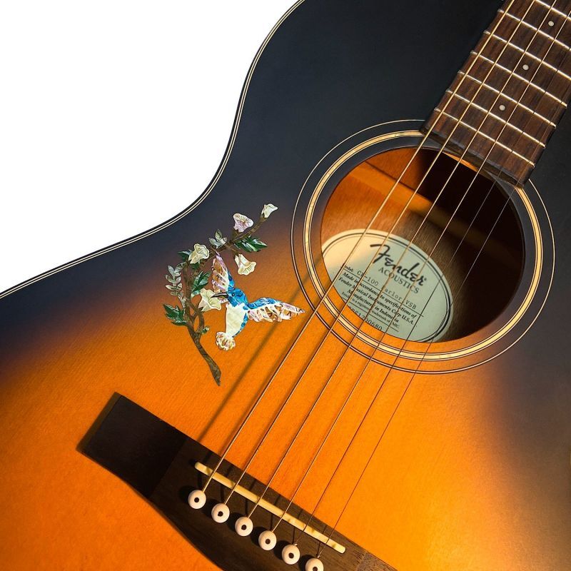 ハミングバード・デラックス 1/4 ギターやベース 楽器に貼るインレイ