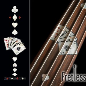 画像1: フレットレス用プレイングカード/トランプ(ホワイトパール) (1)