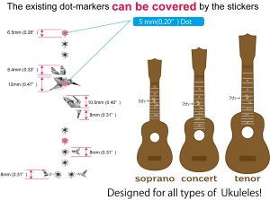 画像5: mini ハミングバード  ウクレレ用 ポジションマーク (5)