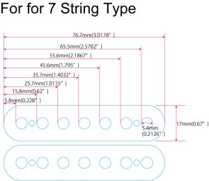画像4: ハムバッカー・ステッカー 7弦ギター用 ２セット組 (4)