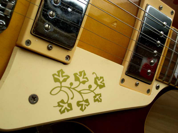 ゴールド・フラワー ES295 ギターやベース 楽器に貼るインレイステッカー