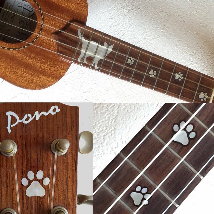 猫足 ギターやベース 楽器に貼るインレイステッカー